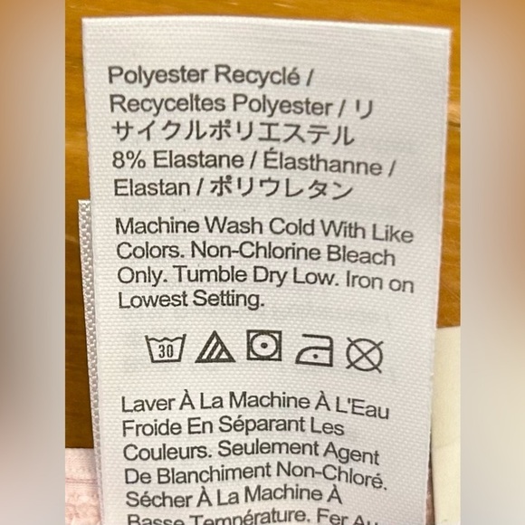 NWT Ribbed Curved-Waist Cheeky String Bikini Bottom in Pale Blossom Pink, Small - Picture 11 of 14